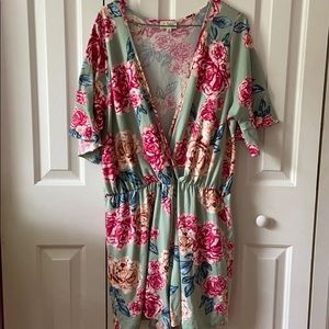 Plus Size Floral Romper